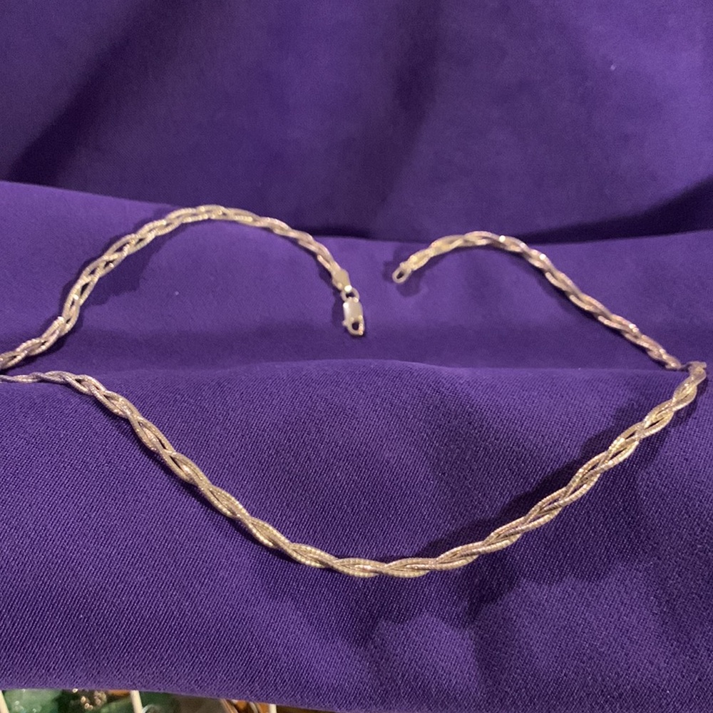 Sterling 18” braided necklace.heaven chain